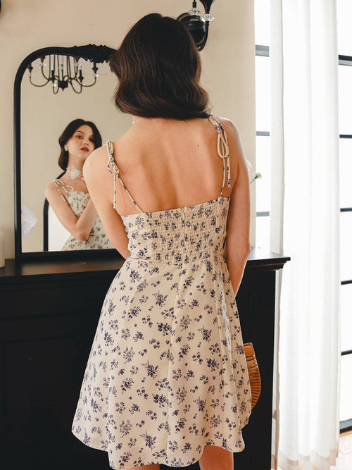 Blue Vintage Floral A-Line Sundress