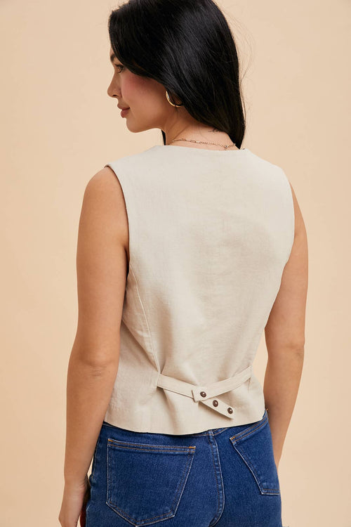 COTTON LINEN BLEND VEST