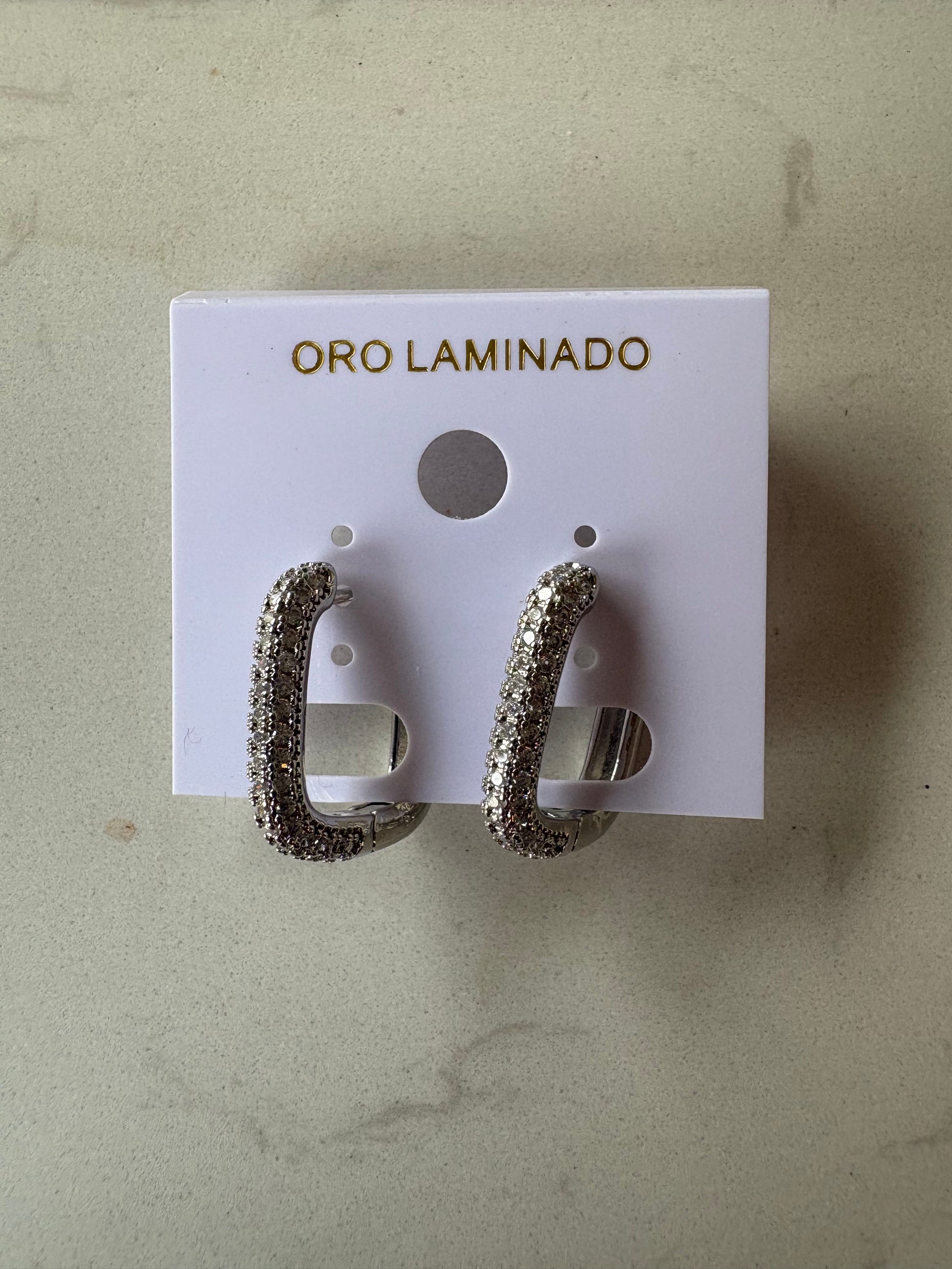 Silver Pavé Hoops